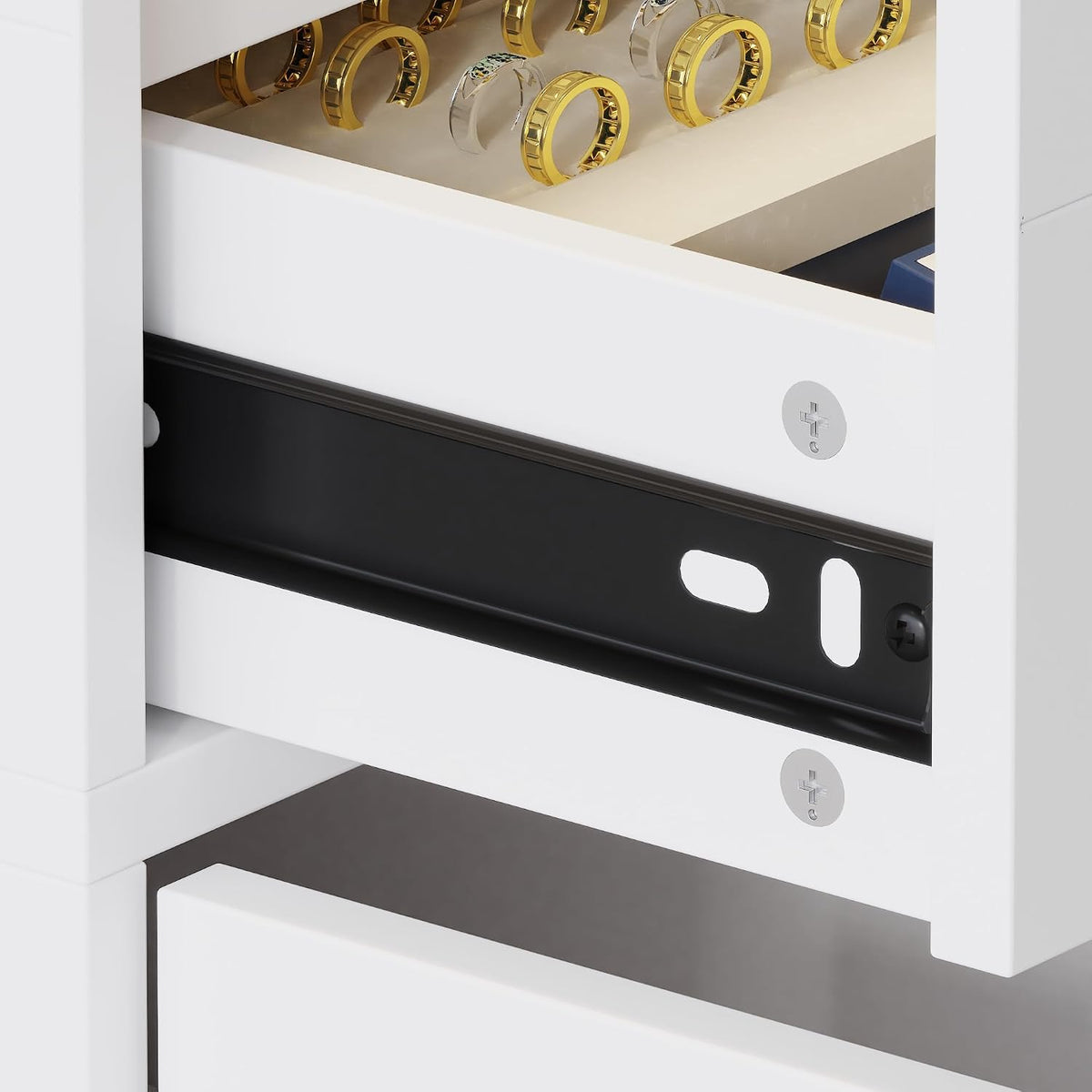 Homsee Wardrobe Armoire Closet with Lock, Walk-in Closet Island Dresser with Glass Showcase, Drawers & Doors, Modern Storage Display Cabinet for Bedroom, Fitting Room & Shops, White