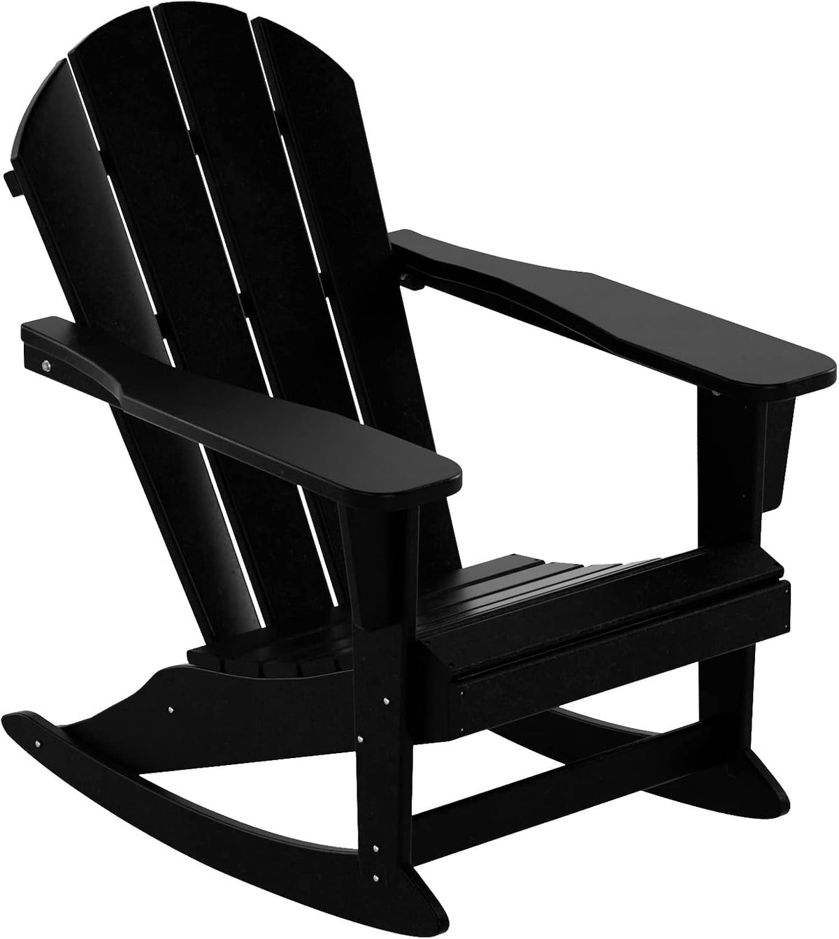 WestinTrends Malibu Outdoor Patio Porch Rocking Adirondack Chair (Set of 4), Black