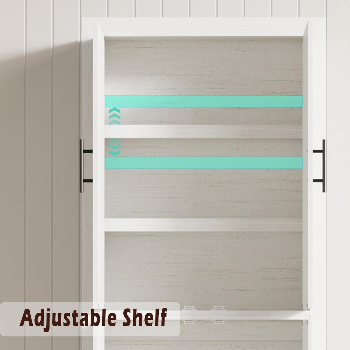 70.45'' Multi-Use Farmhouse Pantry: Kitchen Pantry Cabinet with 4-Door, Adjustable Shelves, Anti-Tip for Kitchen, Dining, Office