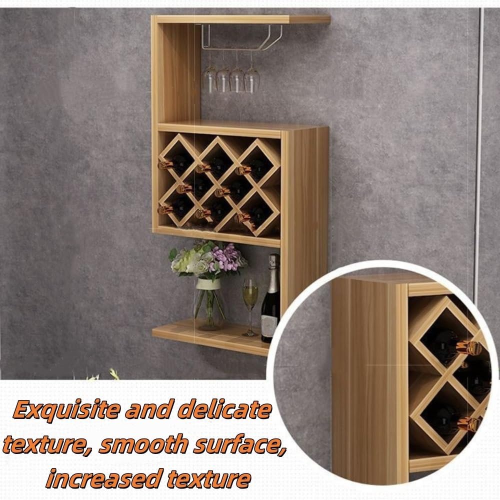 Modern Multifunctional Wine Rack, Practical Multi-Layer Wall Wine Rack, Bar Wall Decor, Suitable for Bar, Restaurant, Living Room(White)