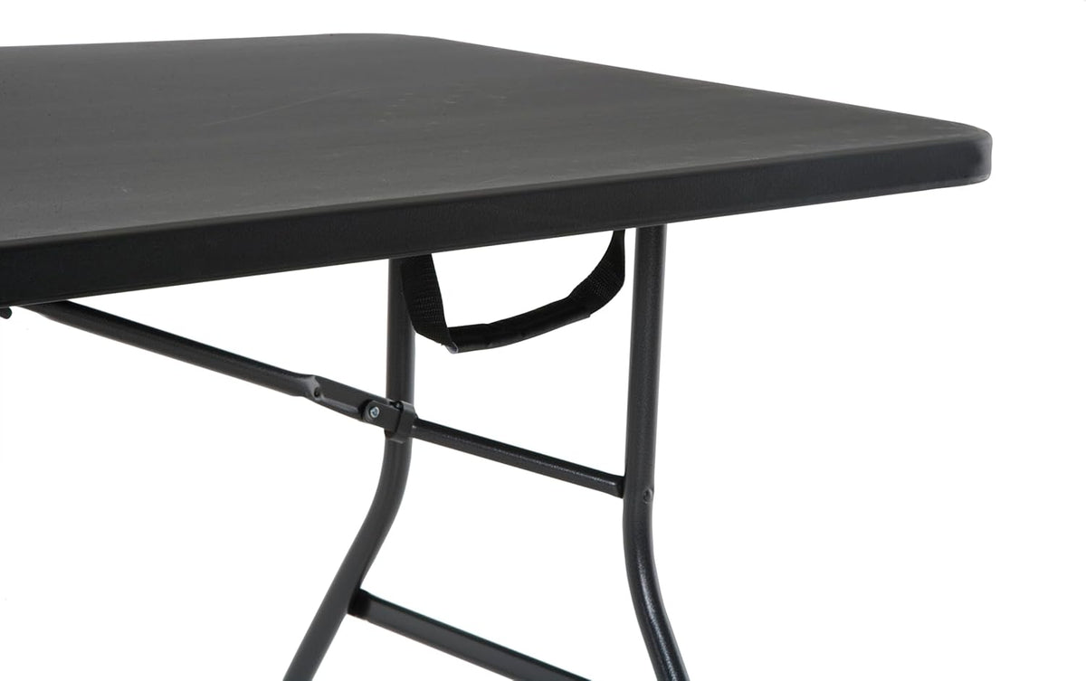 COSCO 6 ft. Fold-in-Half Banquet Table w/Handle, Black
