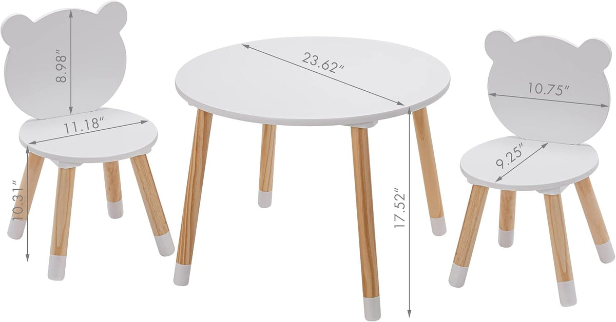 UTEX Kids Wood Table and Chair Set and Kids Sling Bookshelf