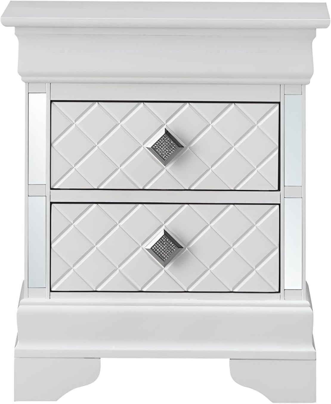 Sophisticated Silver Champagne Nightstand,for Small Spaces