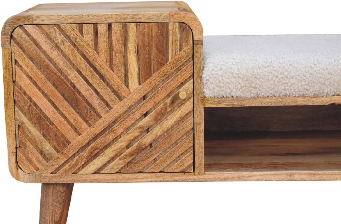 Furniture Solid Wood Boucle Carved Telephone Table