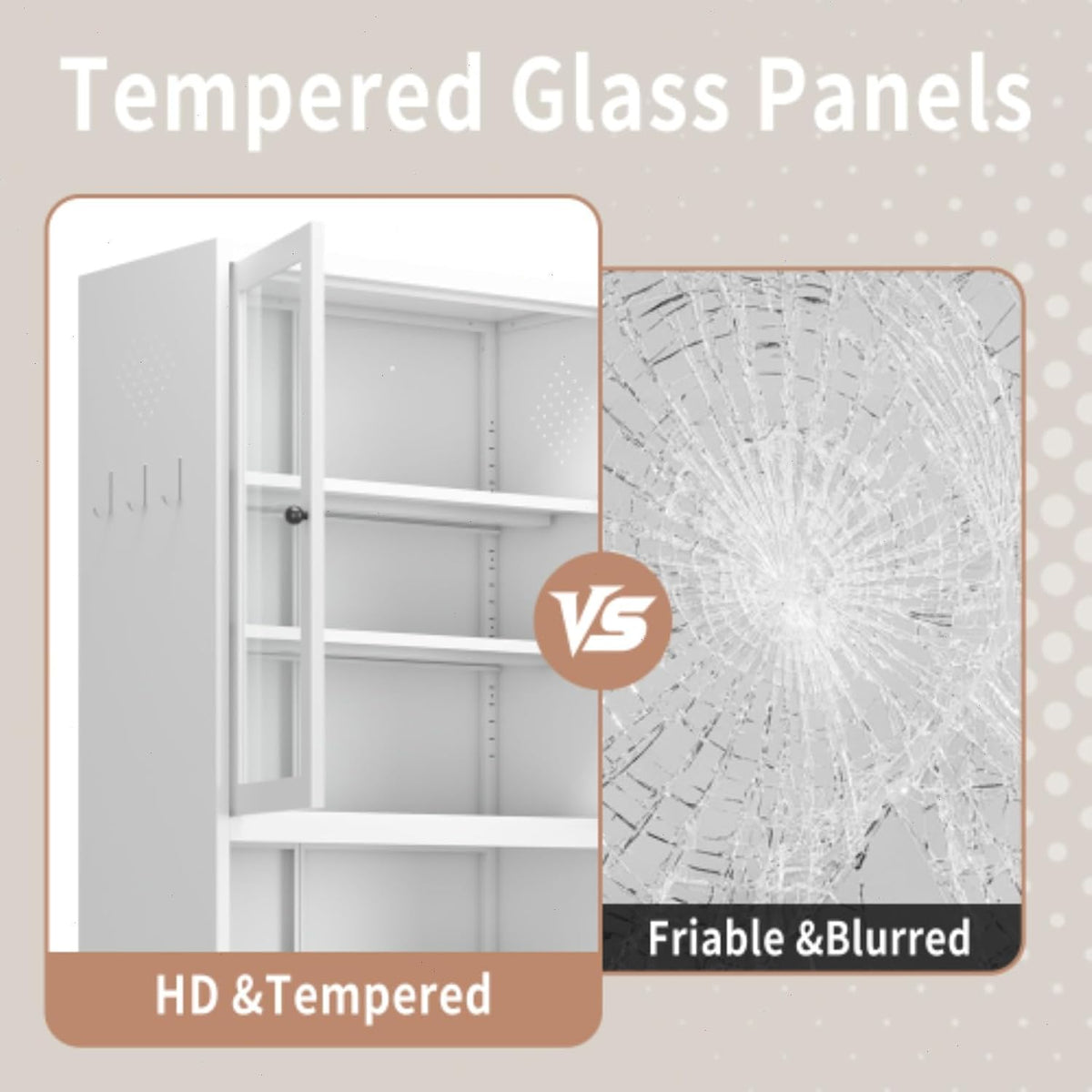 Kitchen Pantry Cabinet,72" White Pantry Storage Cabinet with Adjustable Shelves and Glass Doors,Freestanding Cupboard,Metal Pantry Cabinets with Handle for Living Room Kitchen Assembly Required