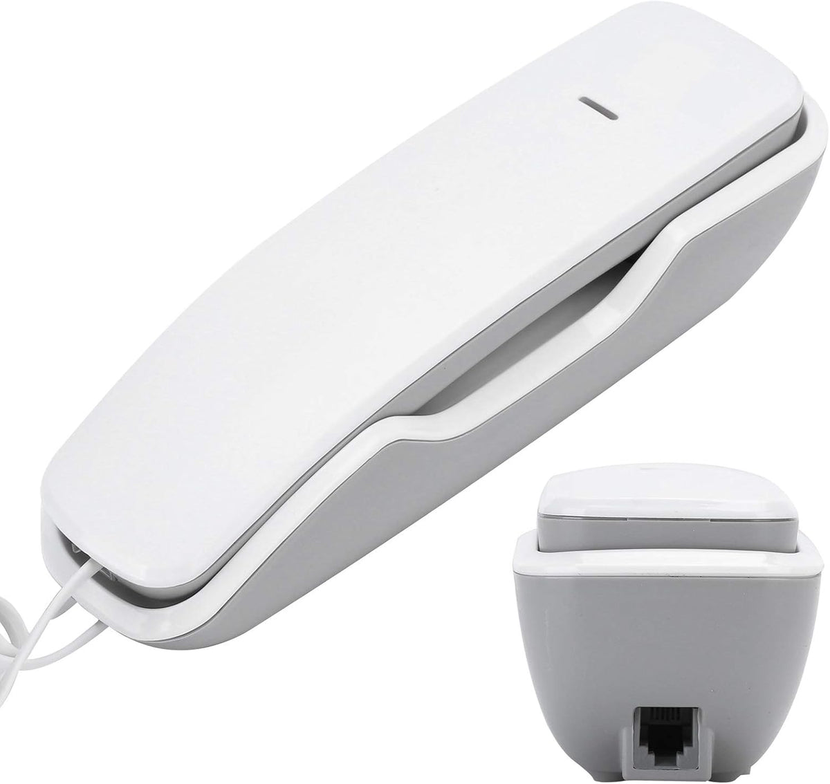Upgrade A061 White Table Wall Mounting Extension Telephone Corded Phone Desk Phone with One Key Re Dial Save Space for Home Business