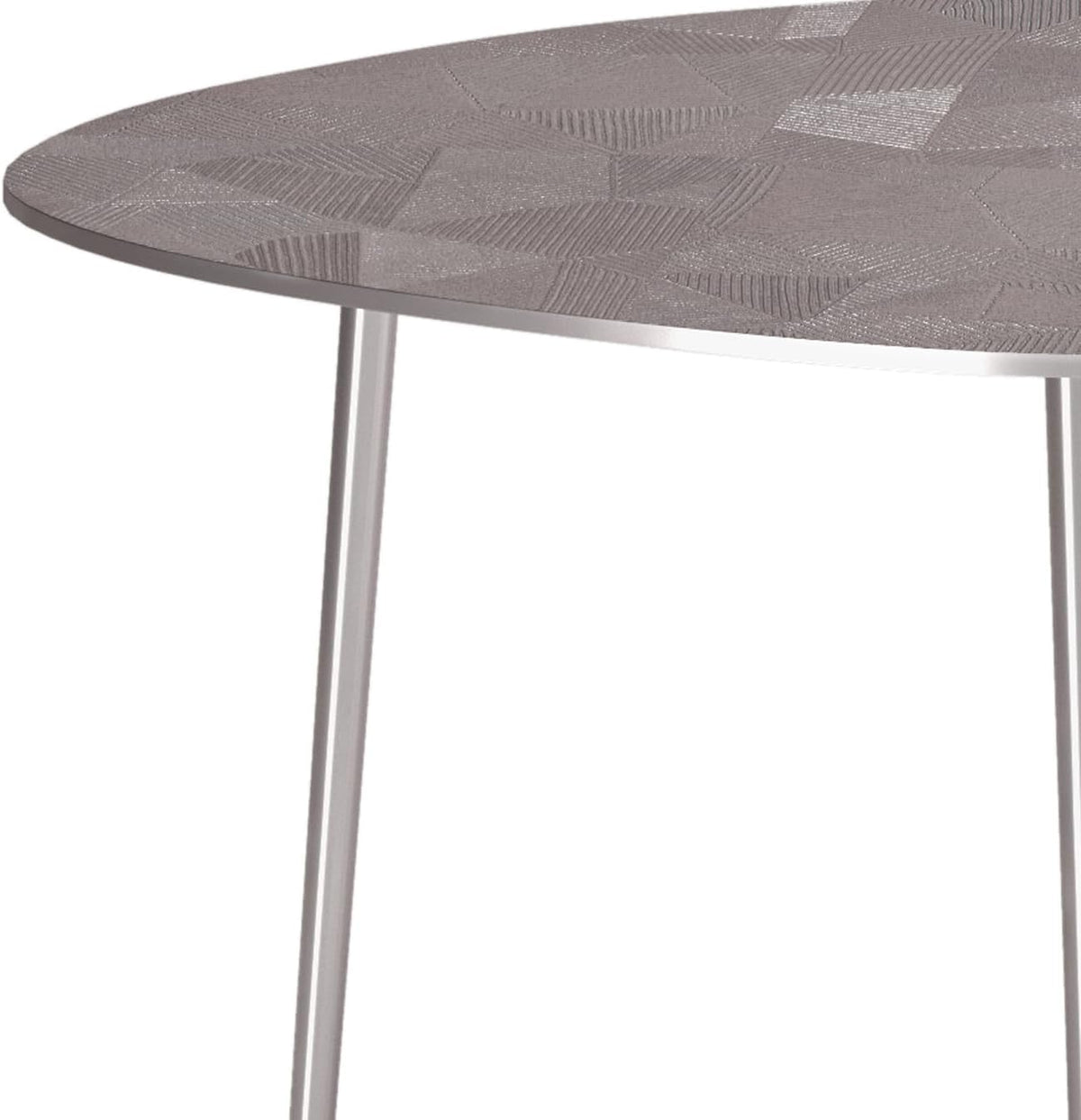 2 Pc Metal Nesting Table - Nickel with Gray, Iron, Living Room Tables | Handcrafted cast aluminum nesting tables with nickel finish