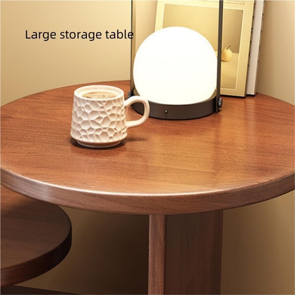 Round End Table with Cat Nest Nightstand Side Table with Storage Bedside Tables Accent Tables for Living Room Long-Lasting(Natural)