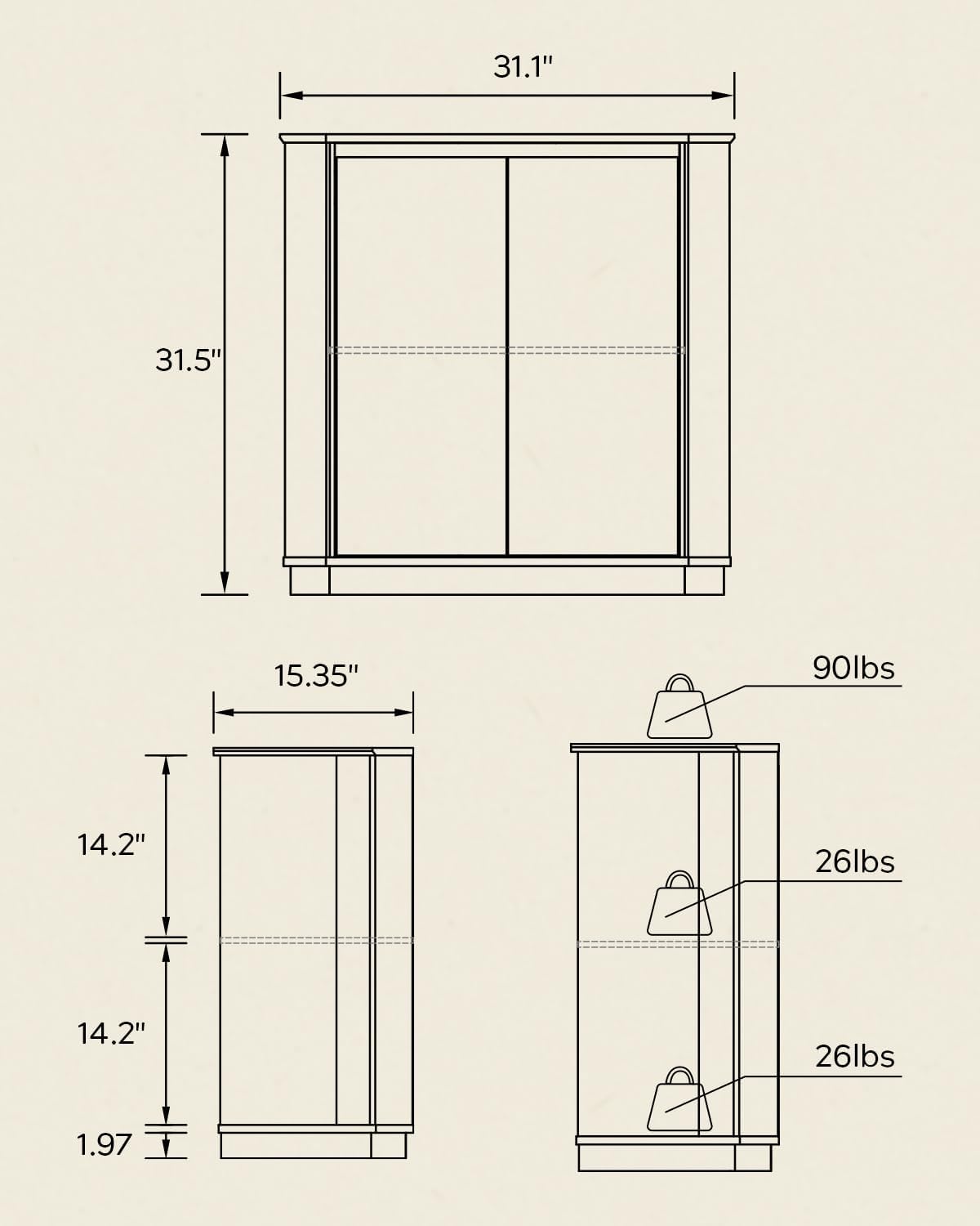 Corner Storage Cabinet, Small Corner Floor Cabinet with 2 Doors and 2-Tier Shelves, Modern Wooden Narrow Storage Organizer for Living Room, Kitchen, Pantry, Bathroom, Brown