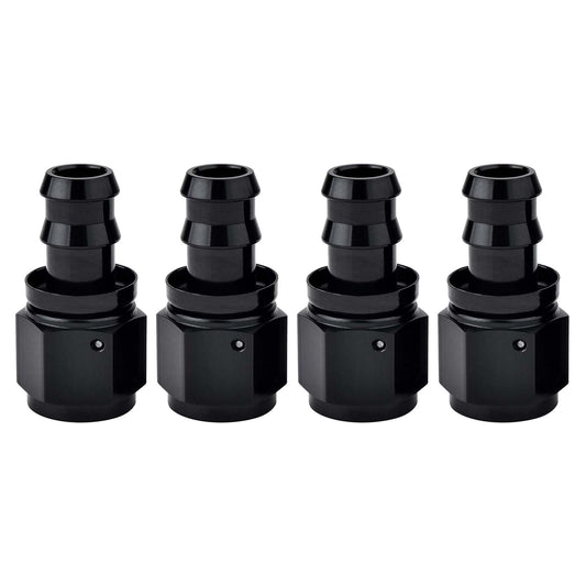 EVIL ENERGY 8AN Straight Push Lock Hose Fitting End Black 4PCS