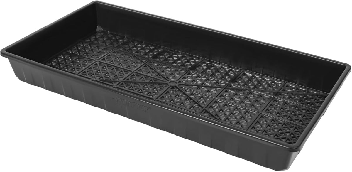 SUNPACK 10" x 20" Heavy Duty Mesh Plastic Seed Starting Tray, Black, 2.3" (Pack of 10) - Ensures Water Drainage and Aeration, Perfect for Greenhouses or Indoor Gardening