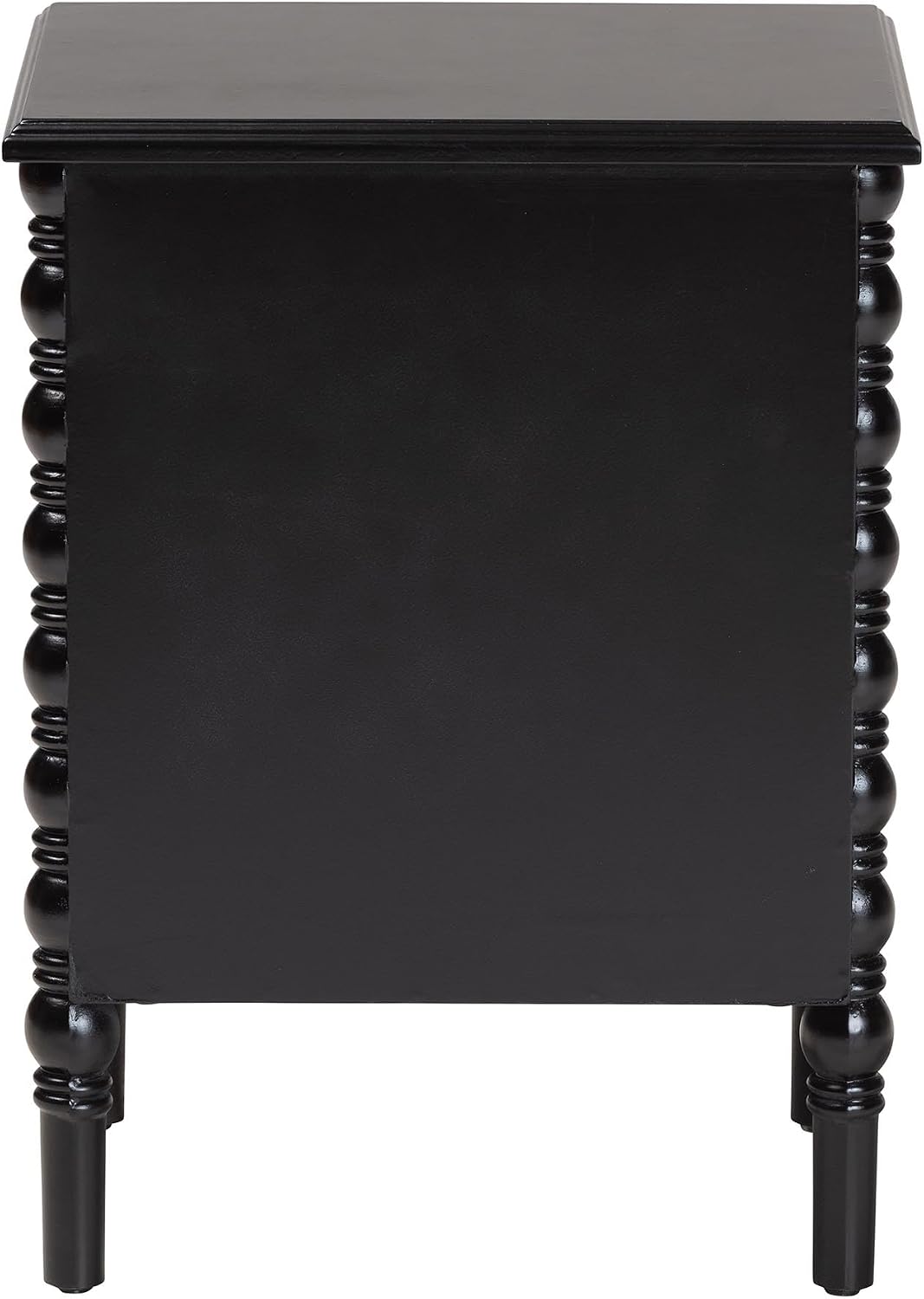 Baxton Studio Malinda Classic Black Wood 2-Drawer End Table with Spindle Legs