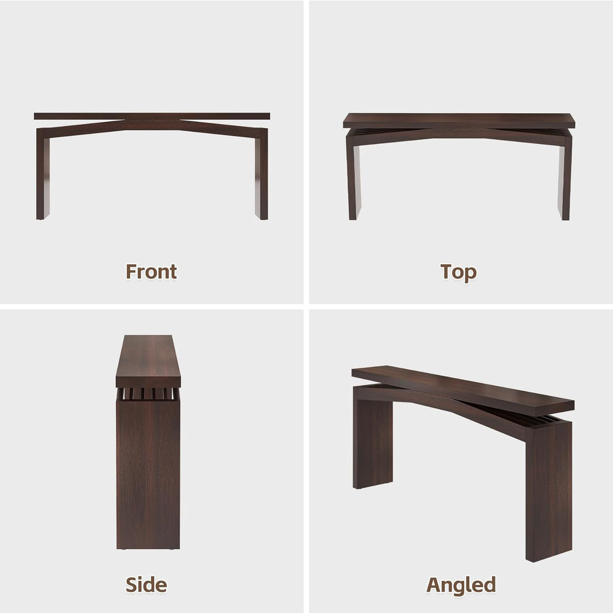 Epecoya Modern Dark Brown Console Table for Living Room, Vintage Wooden Entry Way Tables 63", Behind Couch Table Skinny for Entrance, Hallway, Home, Apartment, Dark Brown