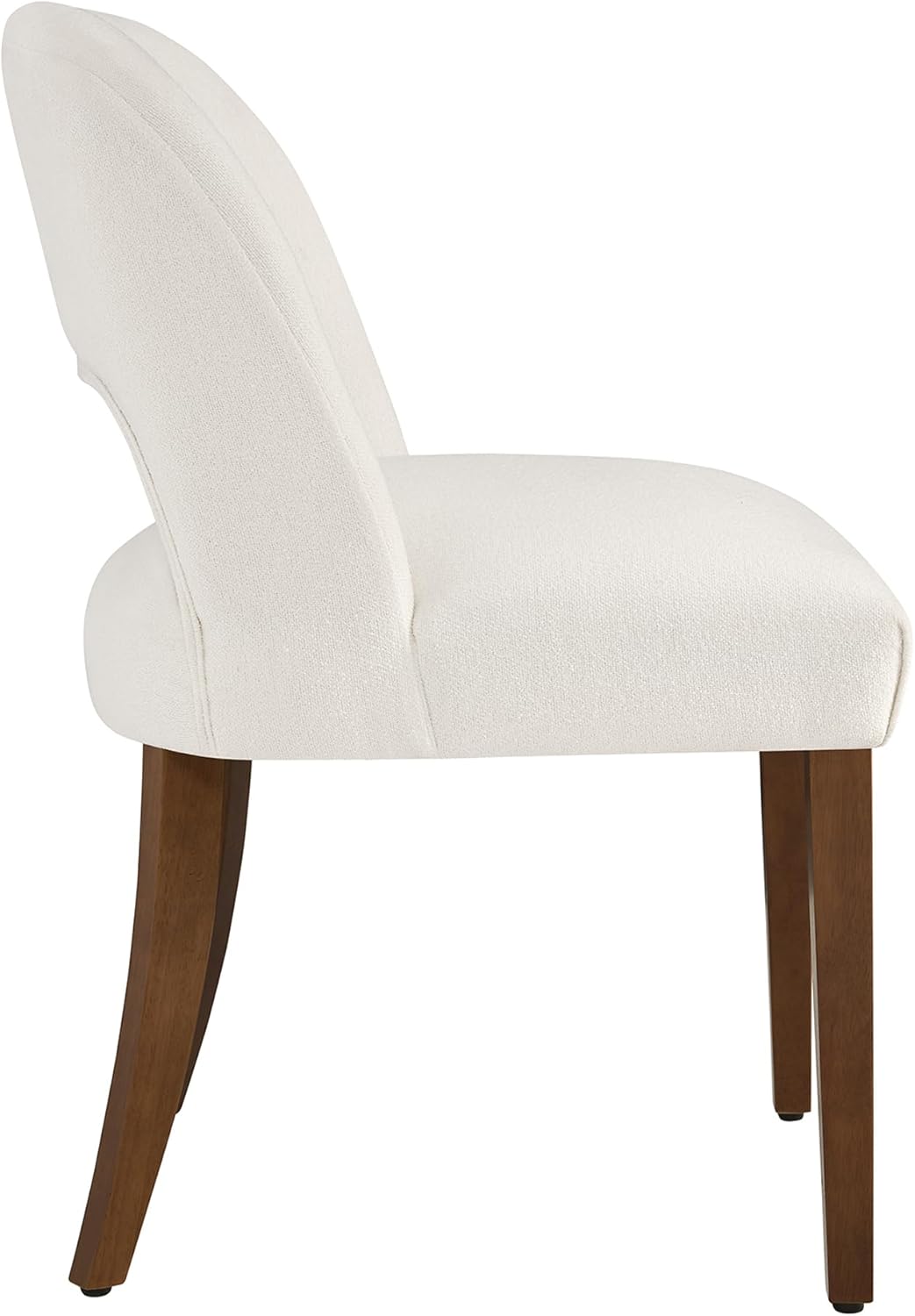 KISLOT Upholstered Dining Chairs Set of 4, Modern Armless Kitchen Chairs with Solid Wood Legs, Boucle Fabric, Sturdy Spring Structure, Comfortable Padded Dining Room Chairs, Cream