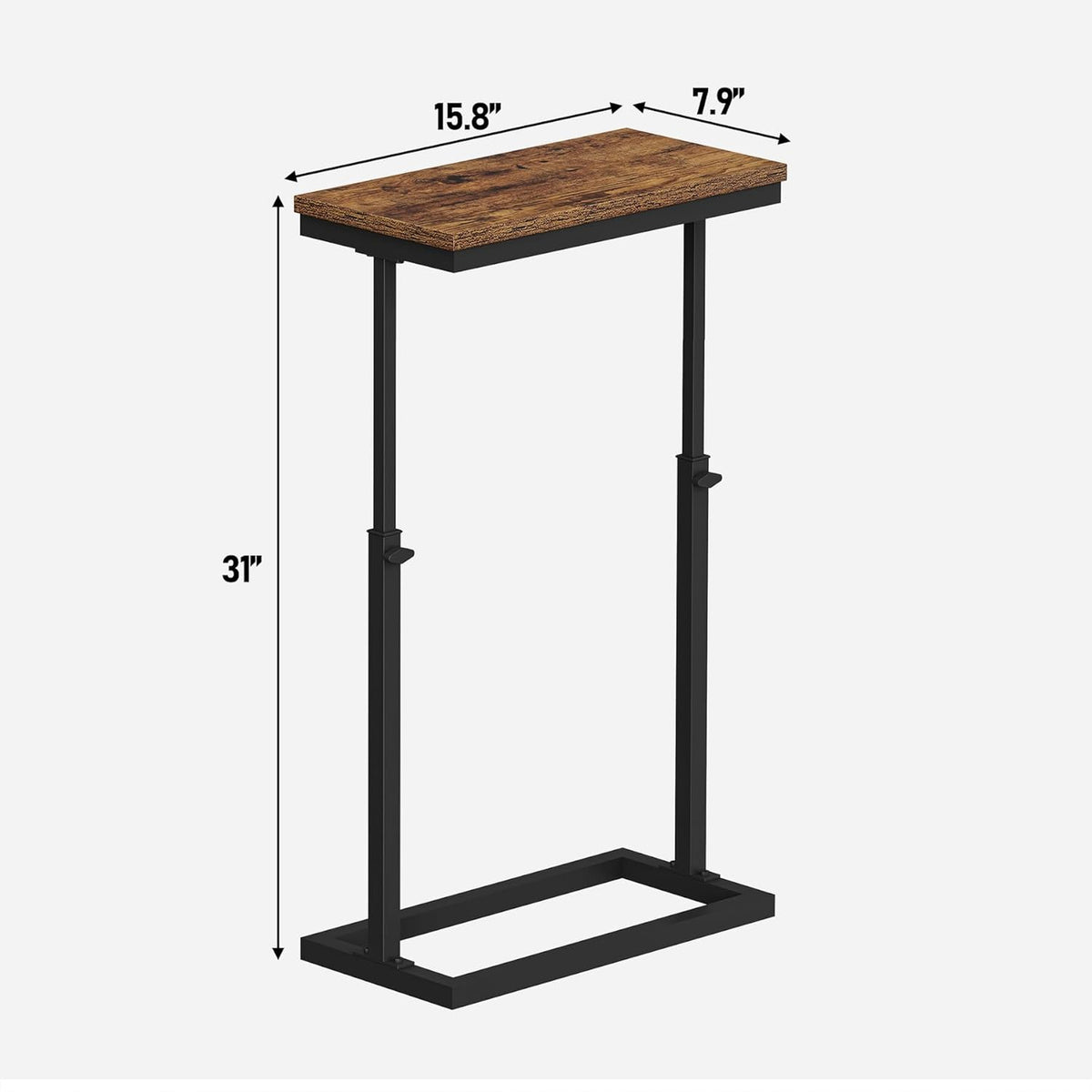 TUTOTAK End Table, Side Table, Tall Couch Table, Sofa Table, Living Room, Bed Room, Brown TB01BB083