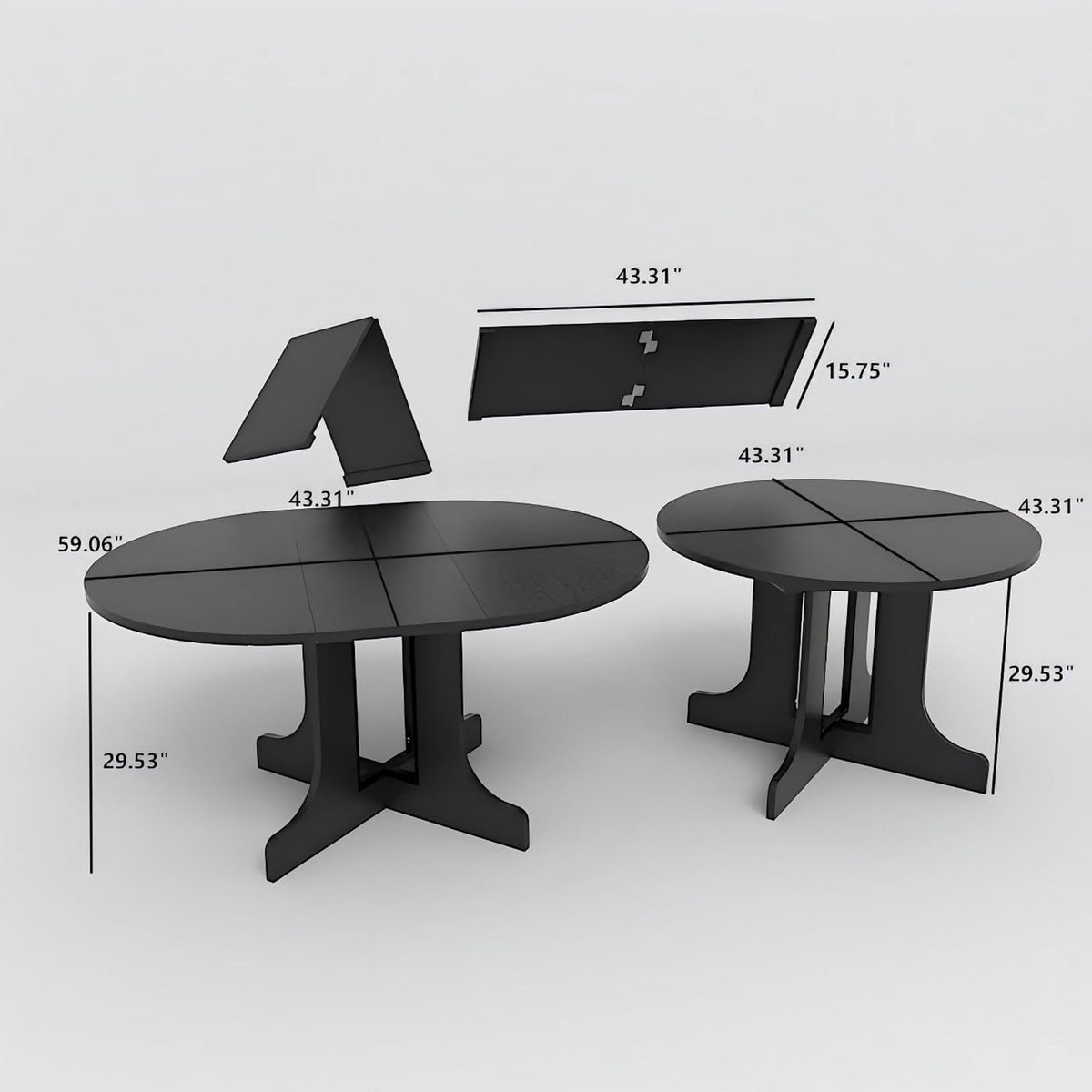 Round Expandable Dining Table,Wood Extendable Dining Room Table Extendable Table, Long Dining Table for Kitchen