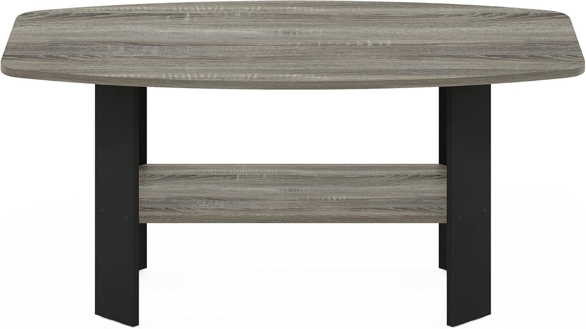 Furinno Simple Design Coffee Table, French Oak Grey/Black