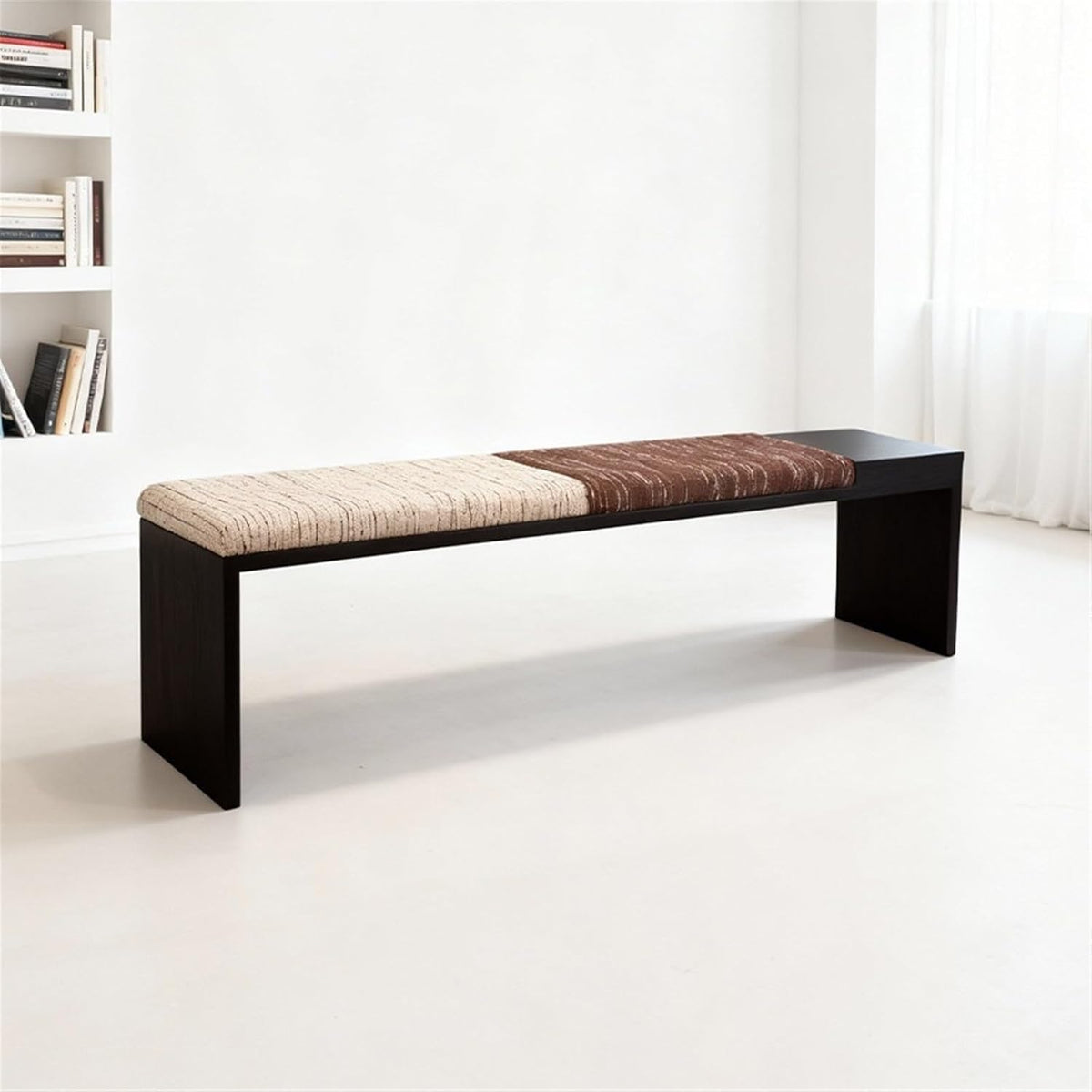 Modern Fabric Bench for Office Area Casual Dressing Room Bedroom Wooden Bed end Entryway(Small)