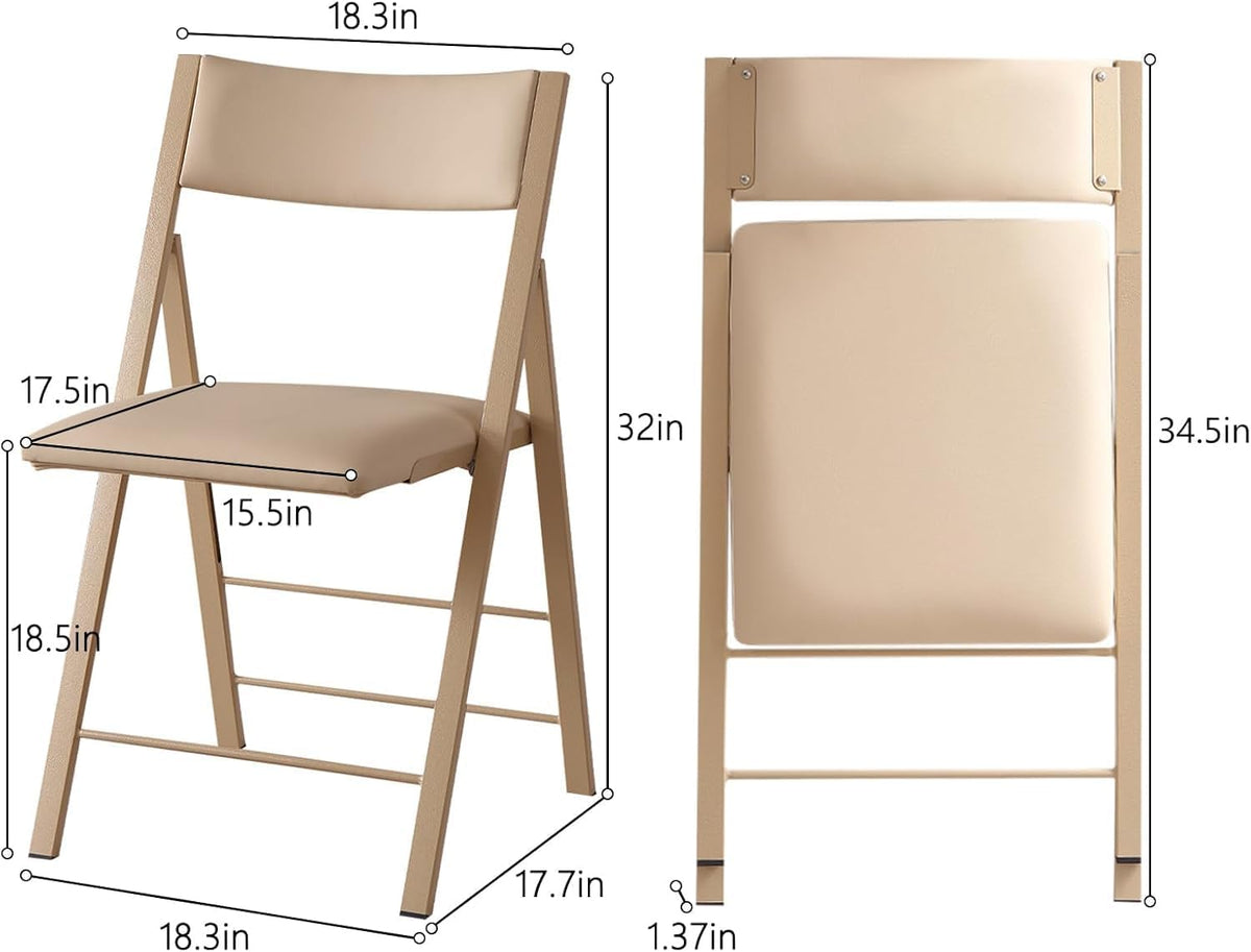 Folding Dining Chairs and Table Set, Space-Saving Dining Table and 2 Padded Steel Frame Folding Chairs(Wood), Drop Leaf Dining Table with Extra Large Storage Space and 2 Drawers