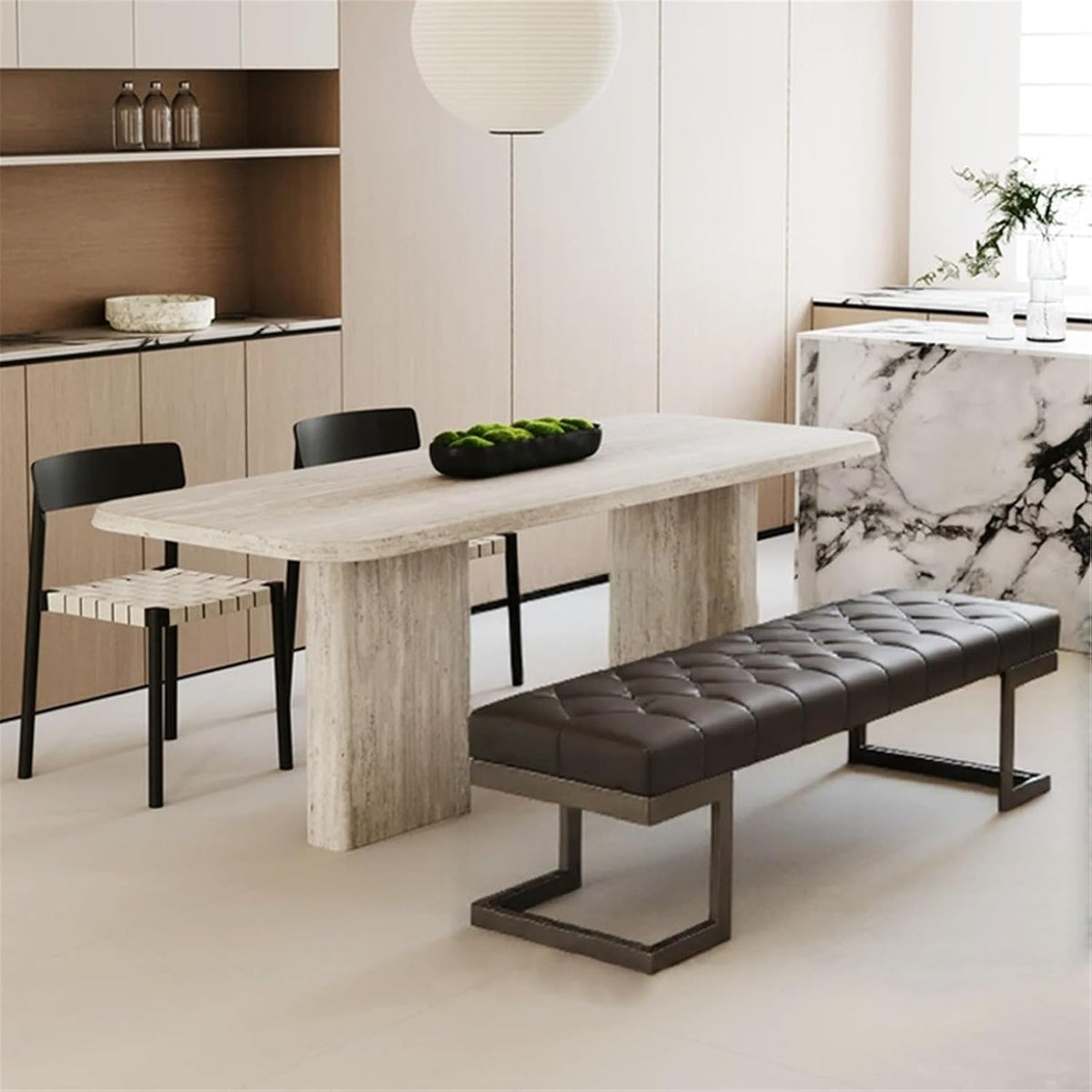 Modern Leather Bed end Stool Bedroom Dressing Room Living Shoe Changing Entryway(Medium)