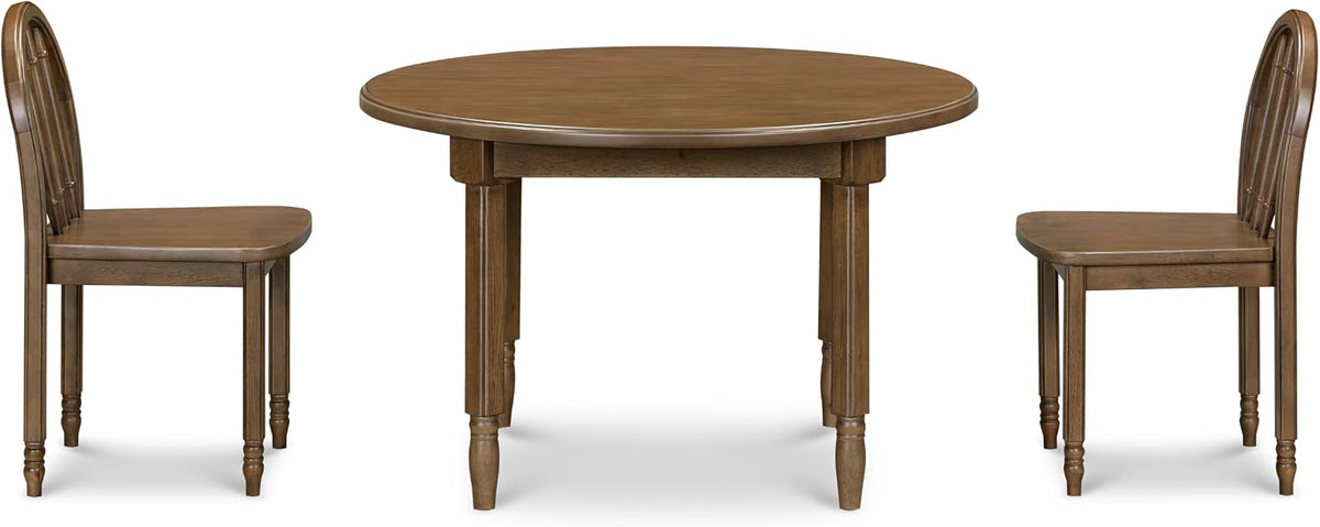 NAMESAKE Liberty Play Table & Spindle Chairs Set in Natural Walnut | Greenguard Gold Certified, Wooden Activity Table & Activity Seat for Children's Playroom, Vintage Inspired Reading Desk