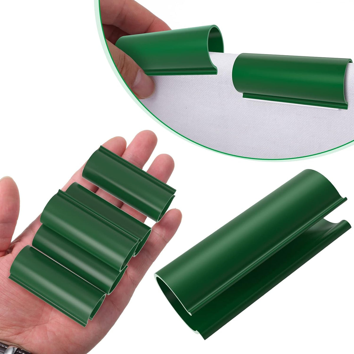 Jetec 16 Pcs PVC Pipe Clamps Greenhouses Strap Clips 2.4 Inches Long Summer PVC Water Pipe Clamps Strap Clips for Woodworking(for 1/2 Inch PVC Pipe,Green)