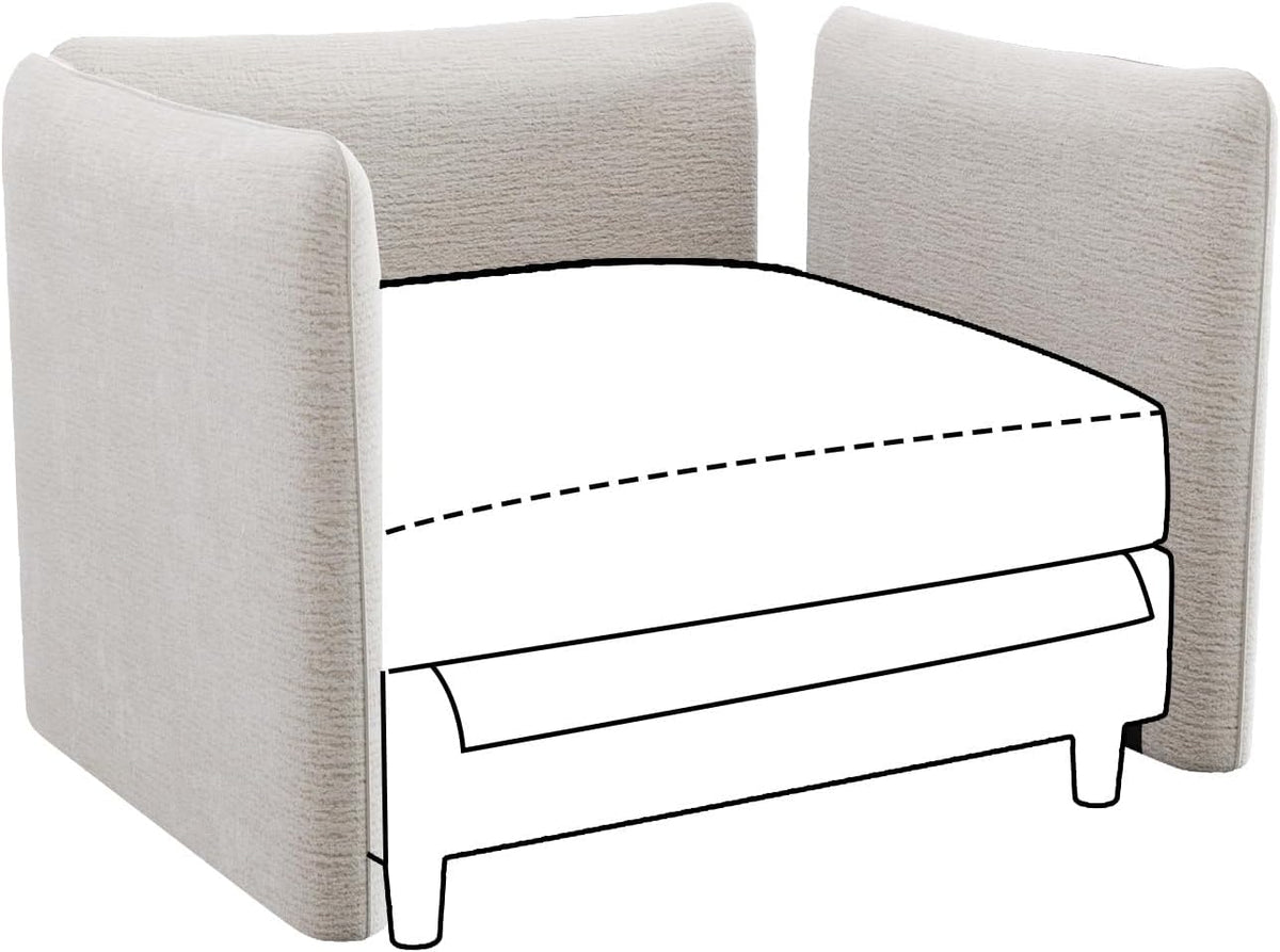 DreamDashio Chenille Armrest/Backrest Adjustable Angle for Modular Sectioanl Sofa, 3 Pieces, Beige