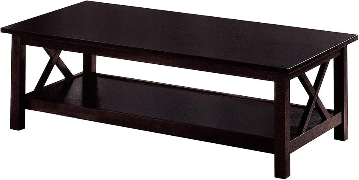 Set of 3 Cherry Round Accent Table with Faux Marble Top, Wood, Brown