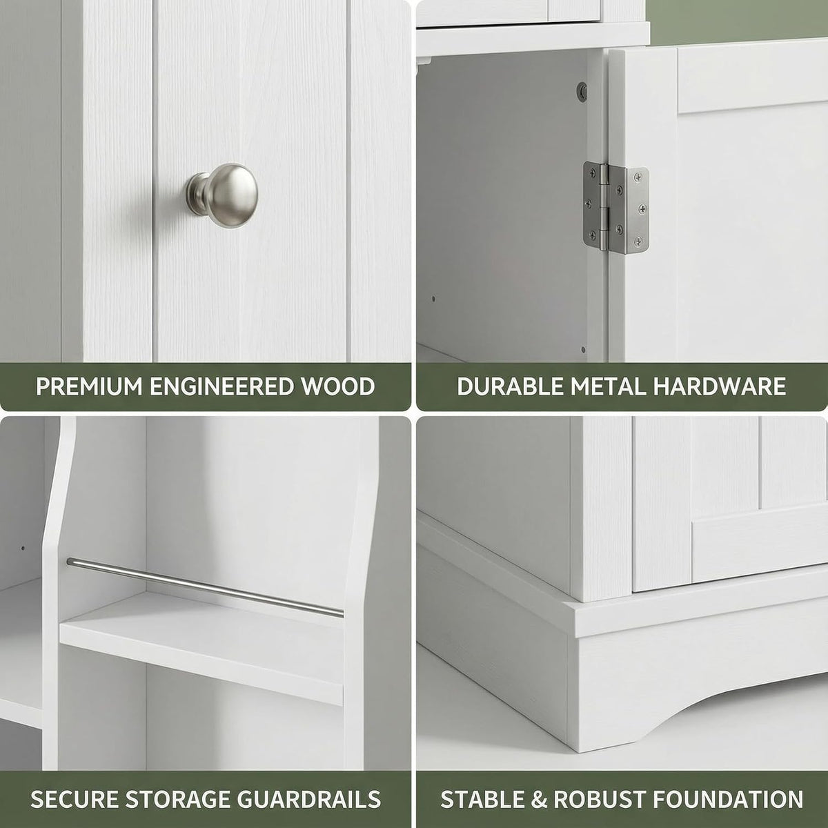 HIFIT 2 Set 71" Tall Narrow Storage Cabinet with 2 Reversible Doors, Small Kitchen Pantry Cabinet with Adjustable Shelves & Spice Rack, Slim Storage Cabinets for Bathroom, Living Room, Entryway, White