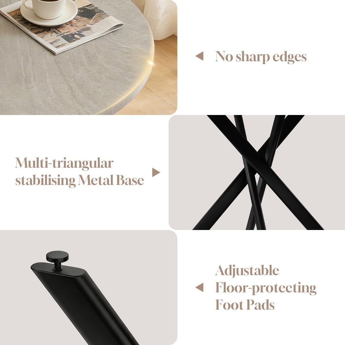 44" Round Dining Table Set for 4, Modern X-Shaped Metal Leg Table | Cushioned Cozy Beige Chairs of 4, Mid-Century Gray Tabletop, Dinette set for Kitchen, Dining Room & Apartments