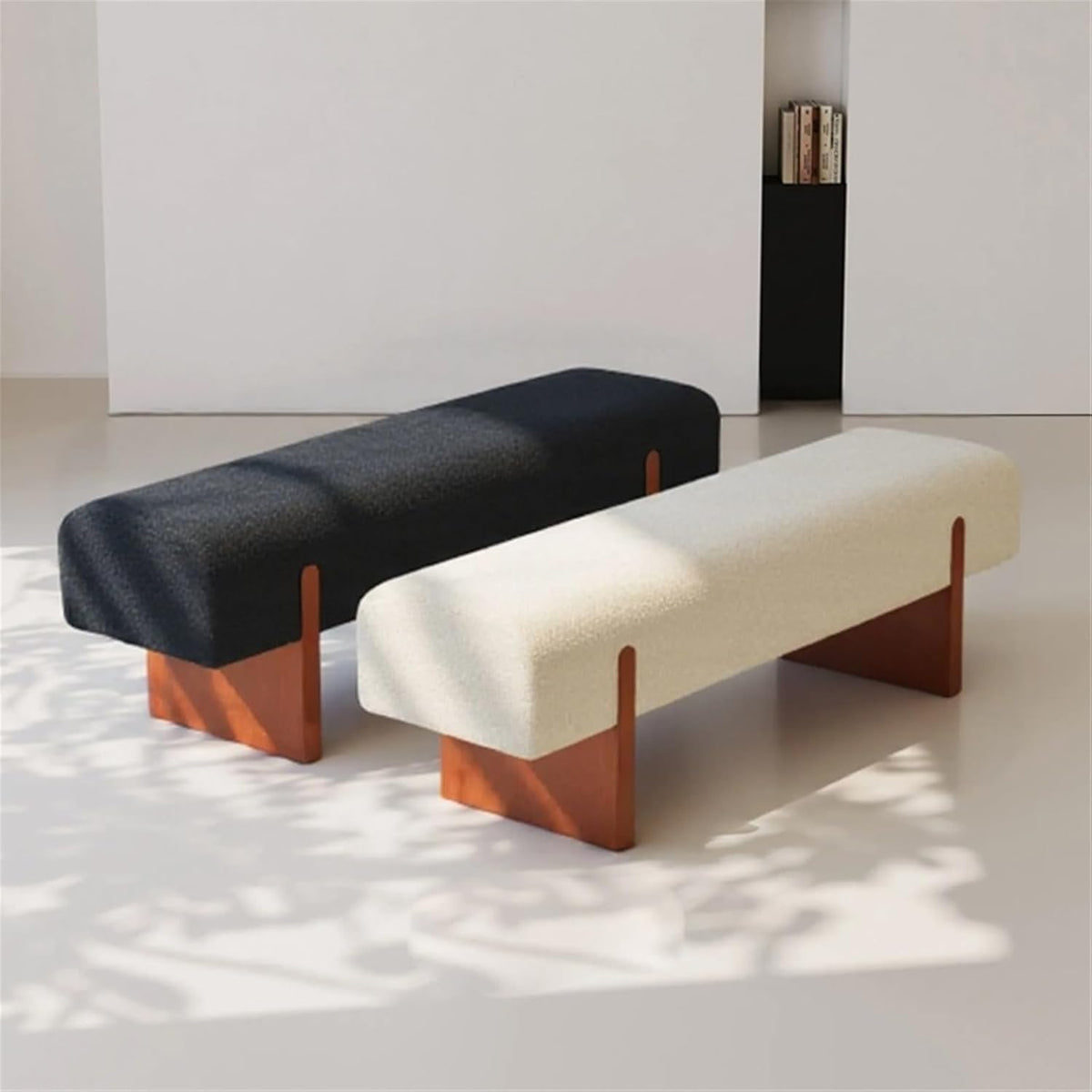 Modern Wooden Bed end Bench Dining Table Upholstered Shoe Changing Dressing Room Rest Area Entryway(XXL)