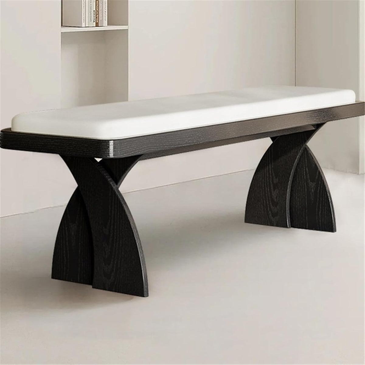 Modern Retro Wooden Long Bench at The Foot of The Bed in The Bedroom Dressing Room or Home for Changing Shoes Entryway(XL)