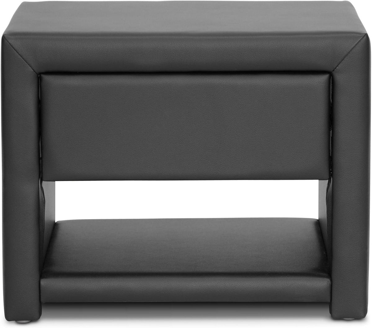 Baxton Studio Massey Upholstered Modern Nightstand, Black