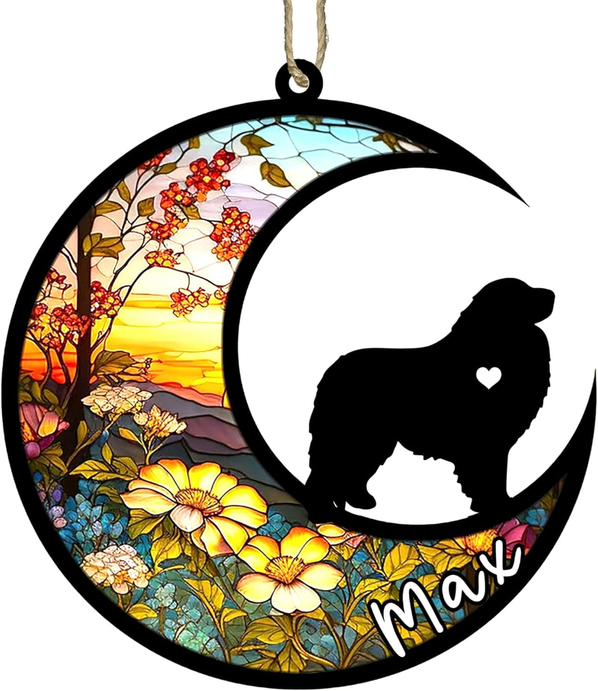 Personalized Dog Memorial, Custom Name Great Pyrenees Dog Christmas Ornament with Name, Custom Breeds, Pet Loss Light Catcher, Gifts for Lovers Loss of Pet Sympathy on Mothers Day Christmas