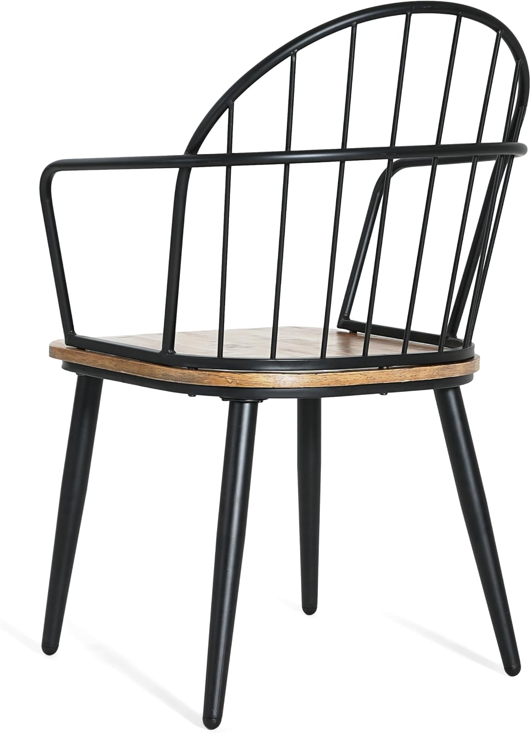 Christopher Knight Home Drats Dining Chairs Set of 2, Accent Dining Chair, Birch Finish Seating Kitchen Chair, Bucket Backrest Metal Frame Armchair, Industrial Dining Chair for Dining Room, Natural