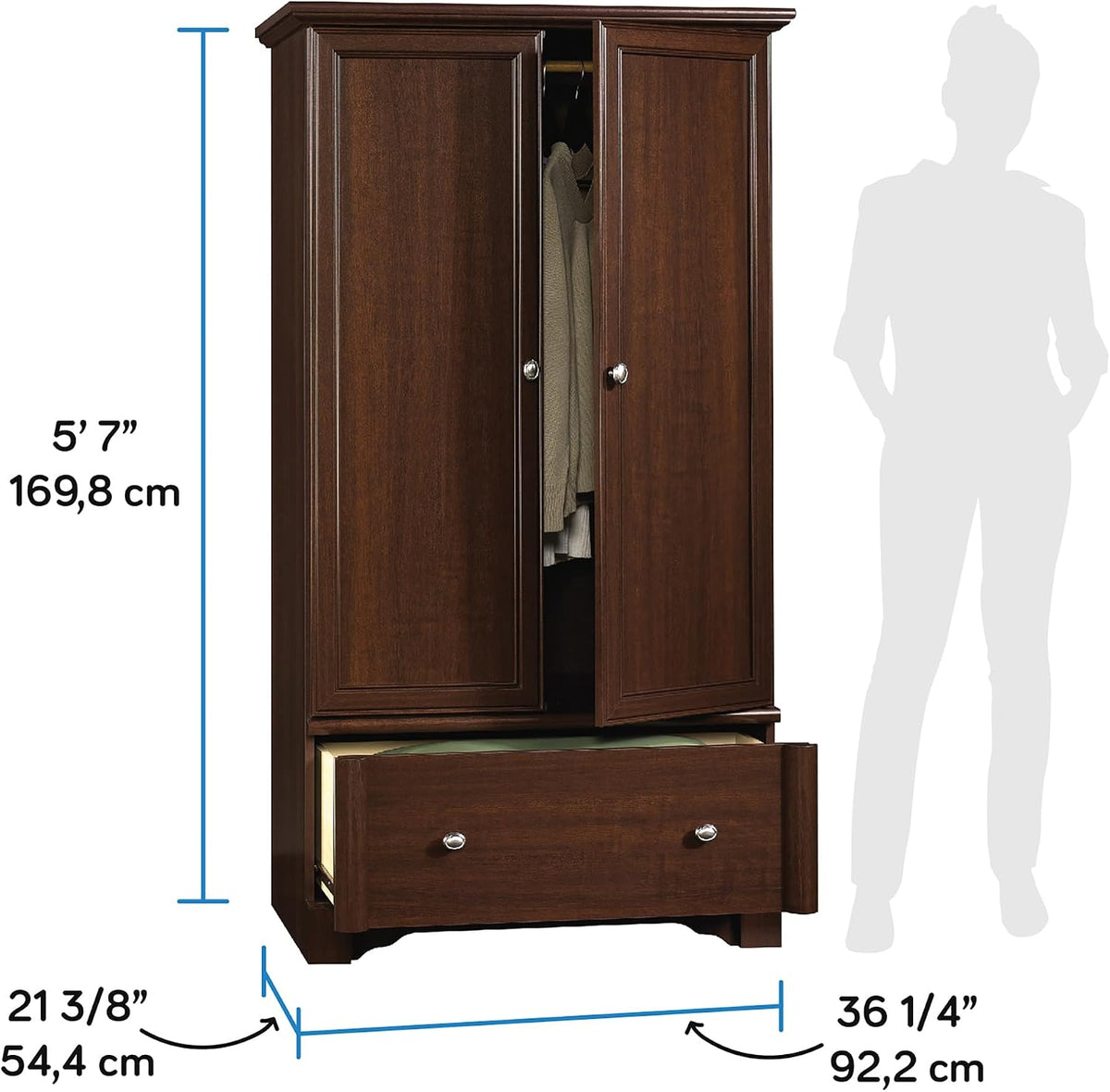 Sauder Palladia Armoire, Select Cherry finish