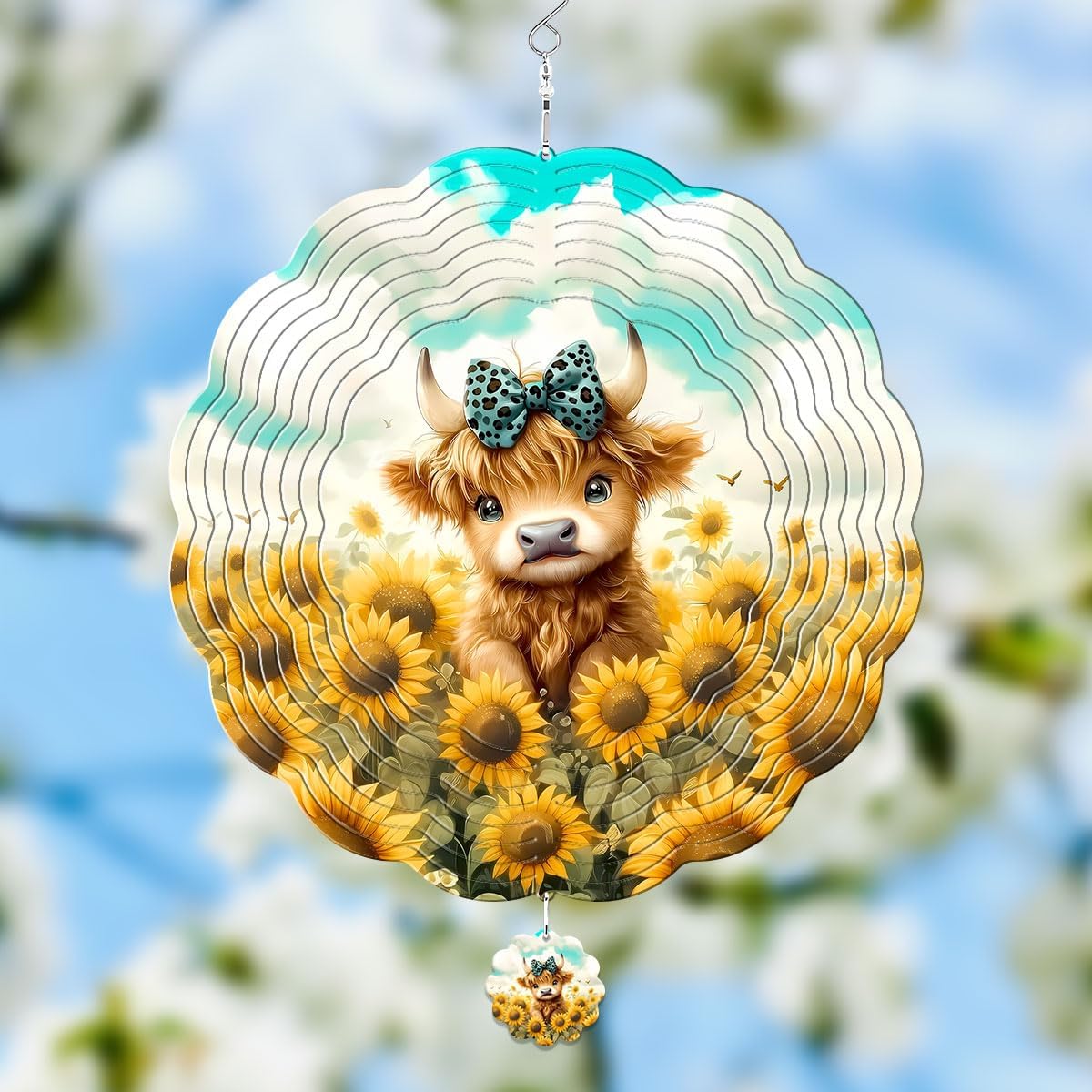Hummingbird Hanging Wind Spinners for Women Men, 12 Inch Metal 3D, Stainless Steel Hanging Wind Catchers Sculpture for Outside, Christmas Decoration Garden, Unique Gift Xmas