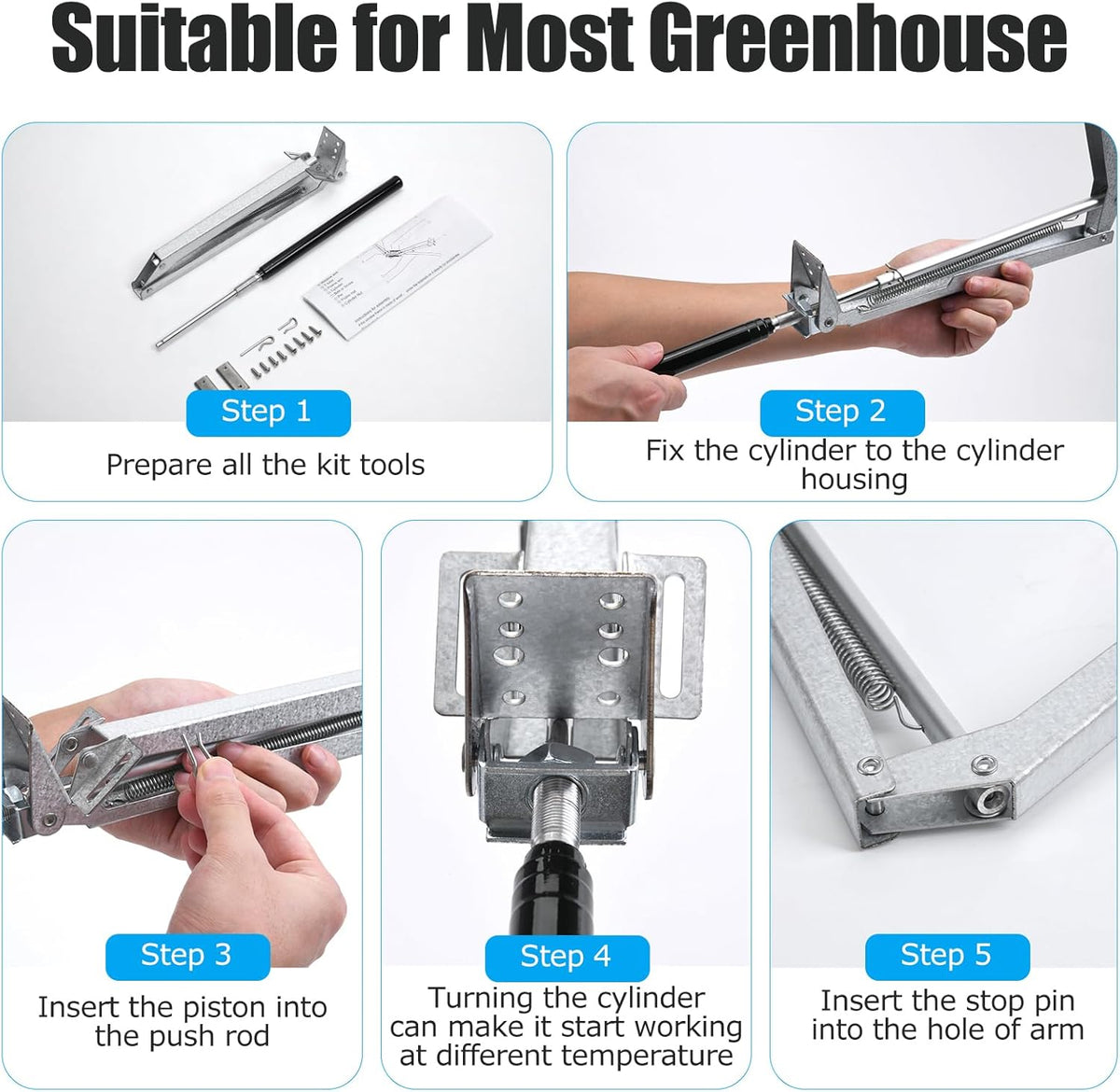 CHANGE MOORE Auto Vent Opener Automatic Greenhouse Window Opener Roof Vent Opener Auto Vent Kit Sensitive Gardening Tools Automatic Greenhouses Supplies (Single Spring Up to 33lbs)