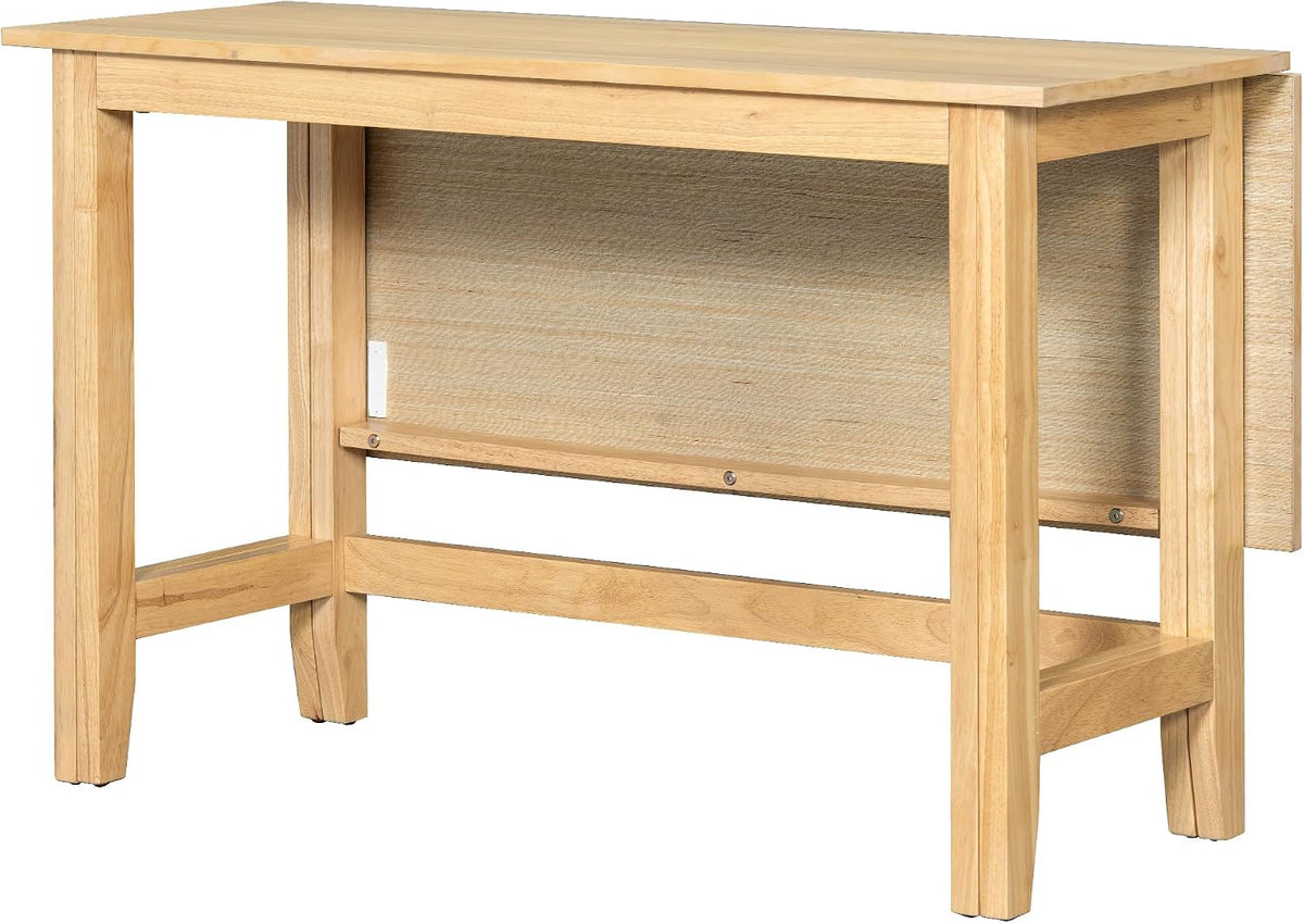 LUMISOL Extendable Dining Room Table for 4, Small Folding Drop Leaf Kitchen Dining Table, 18–36 inch, Space-Saving, Easy Assembly, Natural
