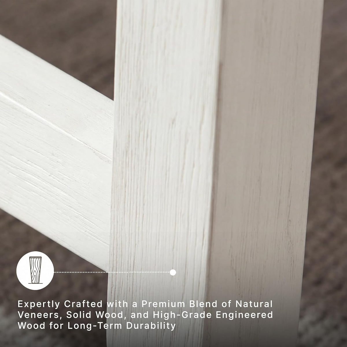Signature Design by Ashley Bolanburg Double Upholstered Bench, Counter Height, Whitewash