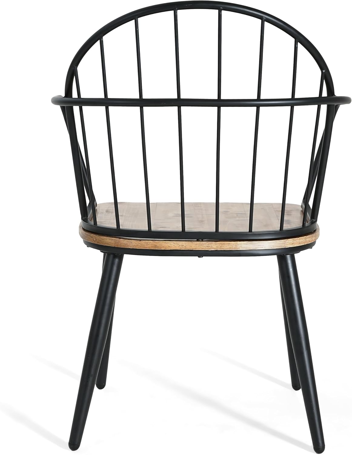 Christopher Knight Home Drats Dining Chairs Set of 2, Accent Dining Chair, Birch Finish Seating Kitchen Chair, Bucket Backrest Metal Frame Armchair, Industrial Dining Chair for Dining Room, Natural