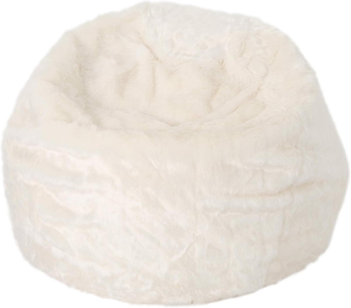 Christopher Knight Home Laraine Furry Glam White Faux Fur 3 Ft. Bean Bag, Small