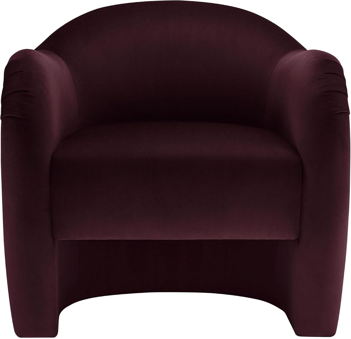 Modway Compose Barrel Chair with Performance Velvet Fabric in Mulberry – Upholstered Accent Armchair with Curved Backrest – Cozy Lounge Chair for Reading – Round Comfy Single Sofa Club Chair