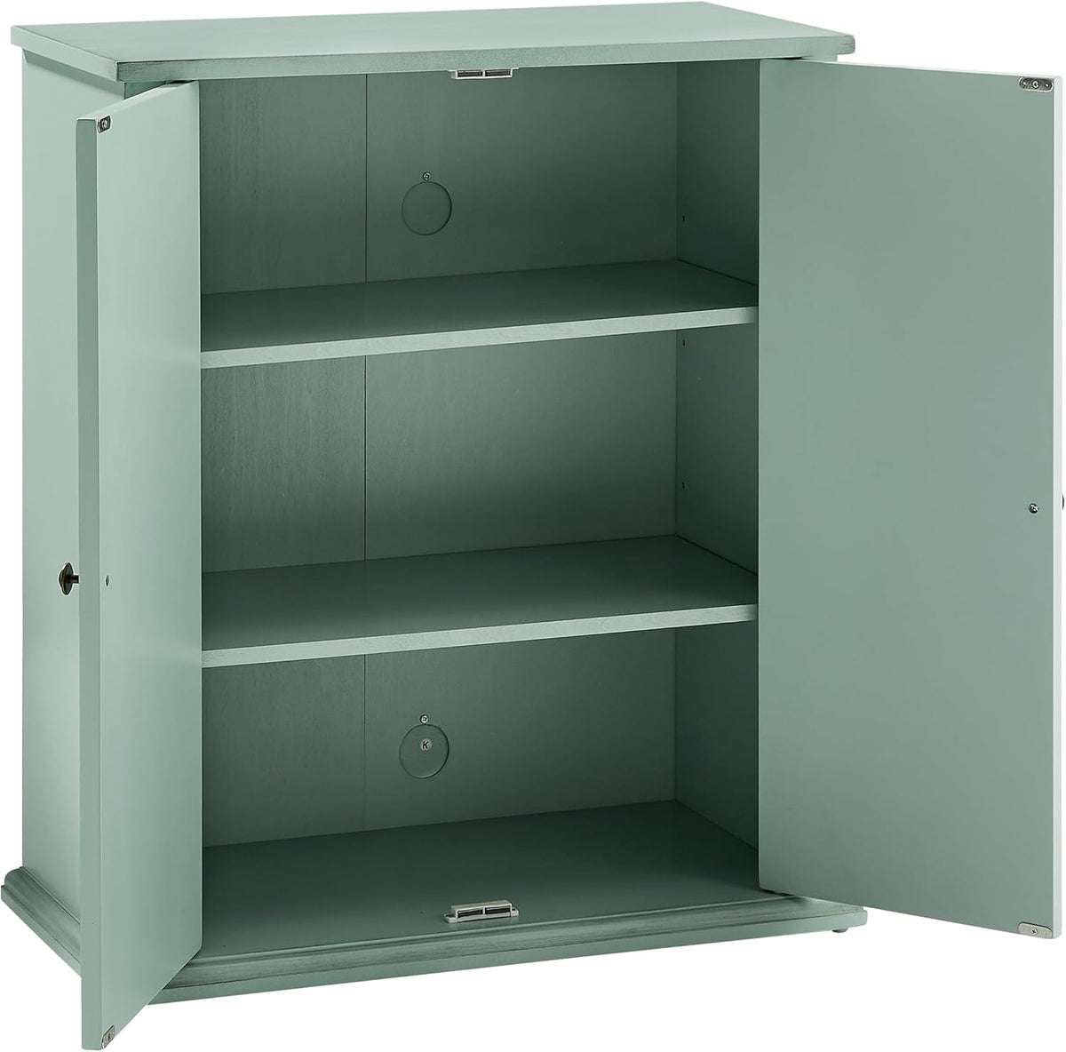 Crosley Furniture Holbrook Traditional Stackable Kitchen Storage Pantry, Accent Cabinet, Bathroom Storage, Distressed Seafoam Blue