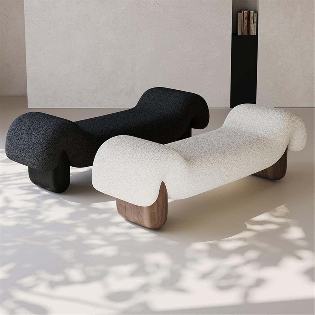 Modern White Wooden and Fabric Sofa Stool Retro Style for Changing Shoes Bedroom Bedside and Dressing Room Entryway(XS)
