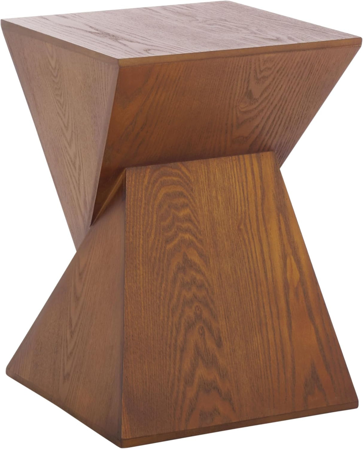 SAFAVIEH Home Collection Rahan Modern Walnut Brown Pedestal End Table (Fully Assembled)