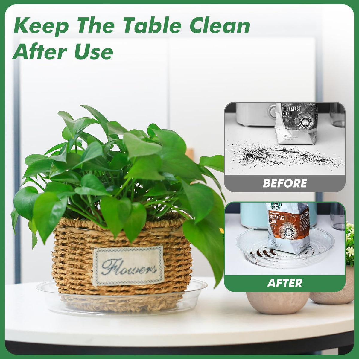 40 Pack 12 Inch Plant Saucer Clear Plant Saucers for Outdoors Plants Drip Trays Extra Large Pot Saucer No Holes Pot Saucers Planter Trays for Outdoor Plants Bulk Plastic Tray for Flower, Potted Tree
