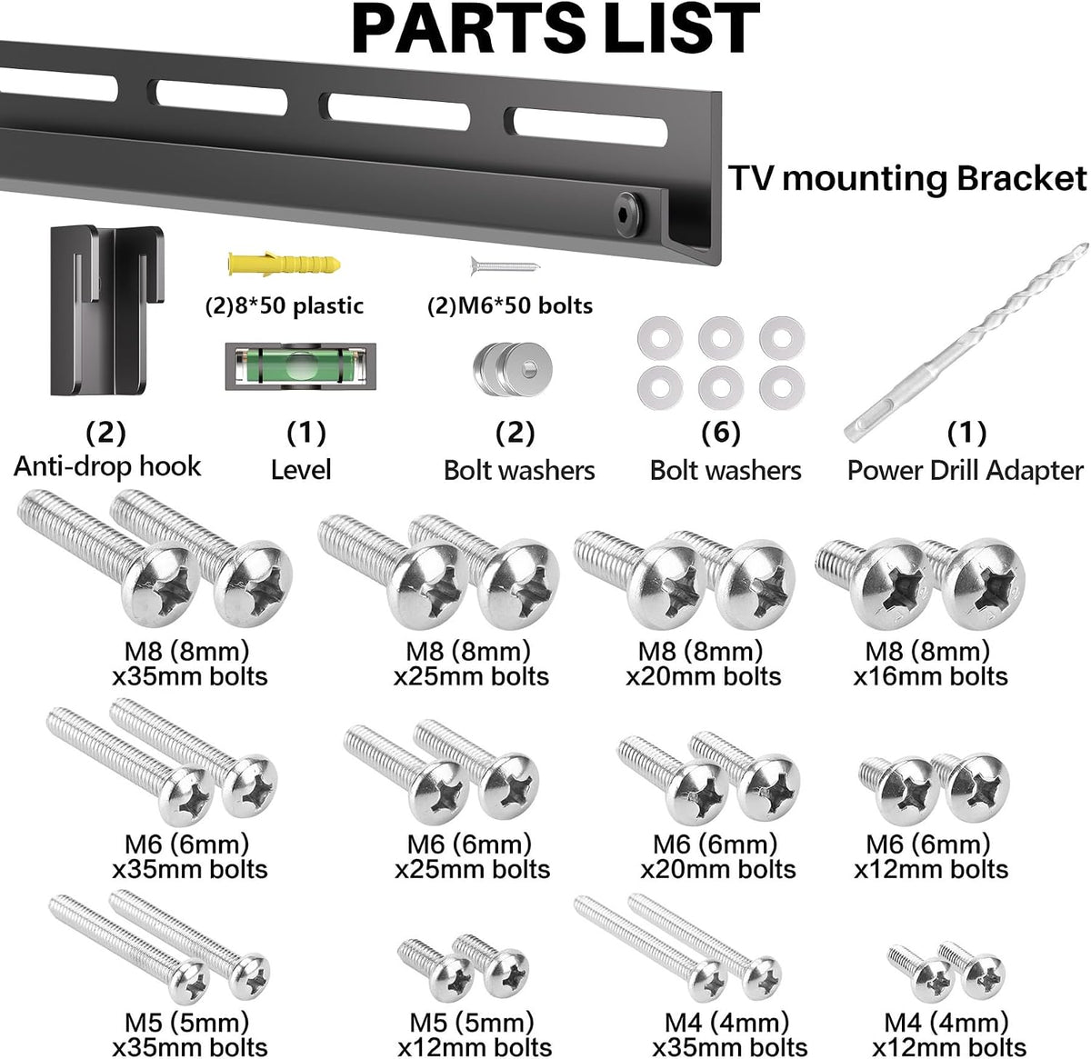 KAMIWI 1.2" Ultra Slim Fixed TV Wall Mount for 12-55 Inch TVs up to 100lbs | Low-Profile Flush TV Mount, Universal TV Wall Bracket, Fits 16"/24" Wood Stud, Max VESA 400 x 400 mm, Easy Installation