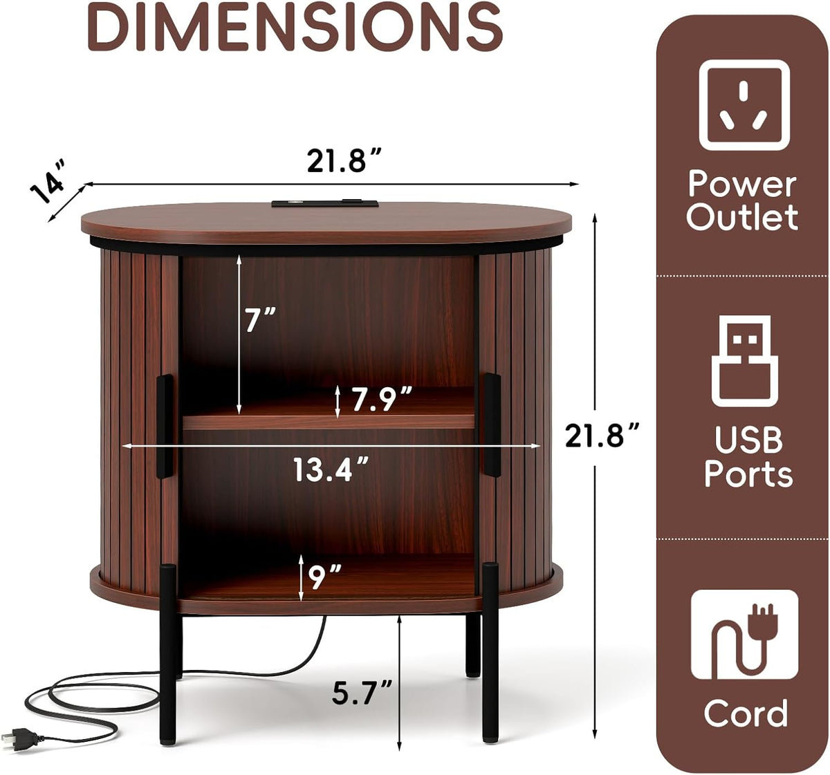 Simore Sideboard Buffet Cabinet with Storage, 47.2" W x 32''H Fluted Storage Cabinets with Sliding Doors, Entryway Sideboards Cabinet for Living Room Kitchen, Oak