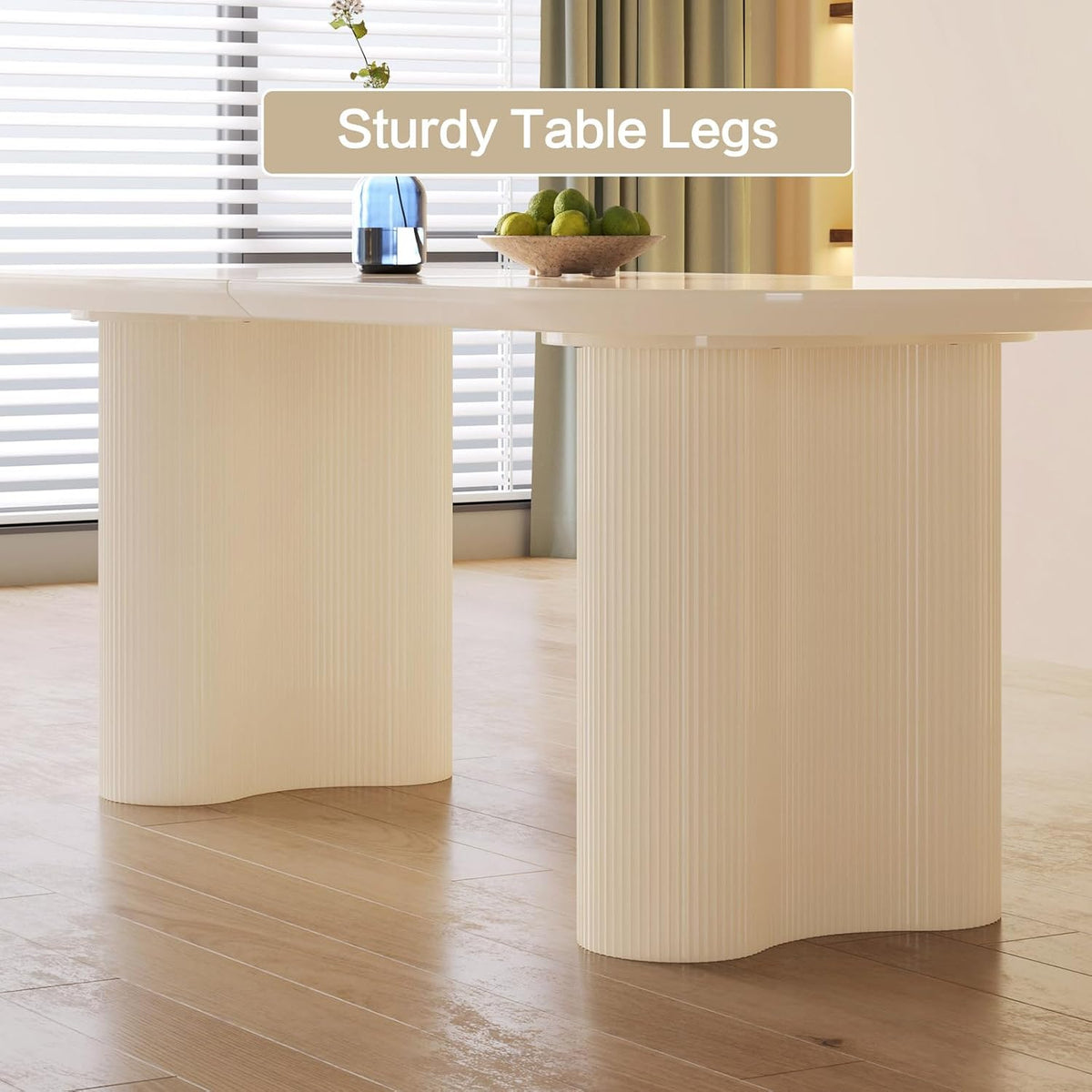 Rectangle Dining Table Set for 4, Modern Dinner Table with 4 Chairs for Kitchen, White Indoor 5 Pieces Kitchen Table Set, 62.99" L